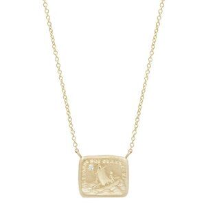 Makiko Wakita "Cupid's Ship" Diamond 14K Necklace NWOT